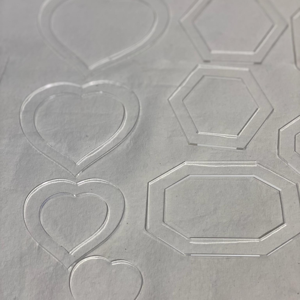 Clear Acrylic Shapes, Set of 14